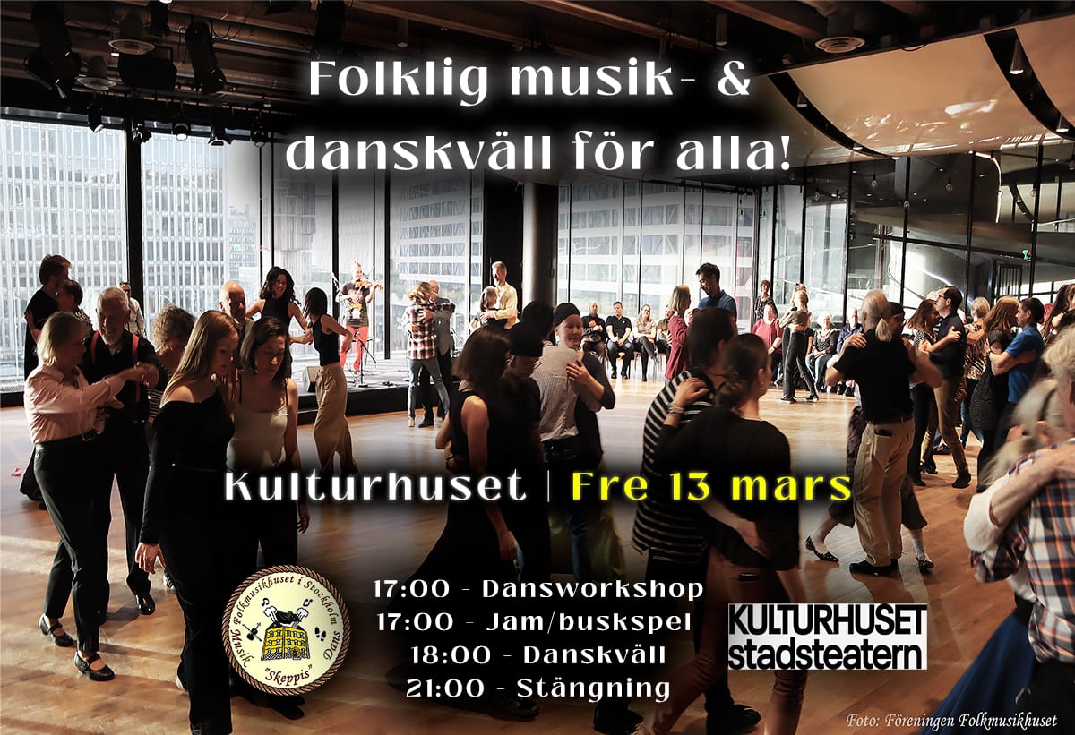 Folklig musik- och dans för alla på Kulturhuset!